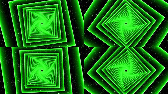 4K粒子正方形空间感穿梭绿色20版本二