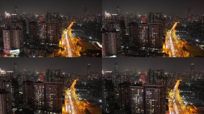 城市夜景延时航拍