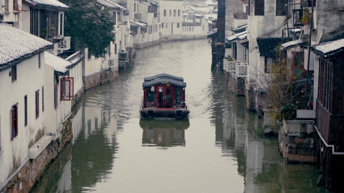 苏州山塘街下雪03039478