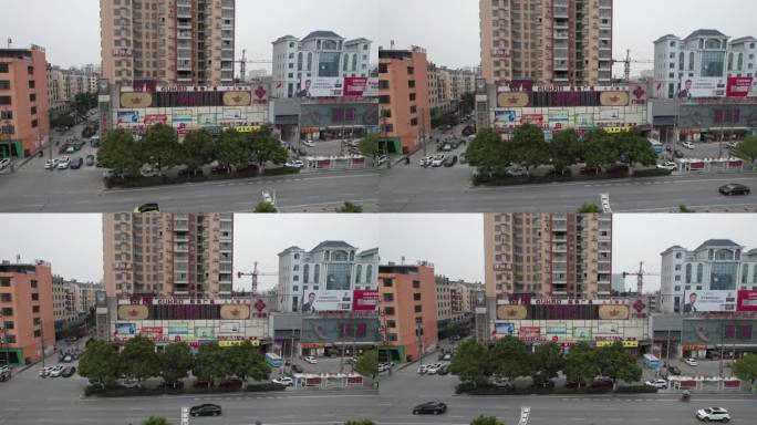 湖北咸宁通城县客隆购物广场4K航拍