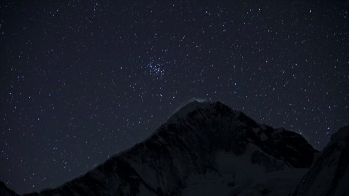 贡嘎雪山星空 延时摄影 天色渐亮