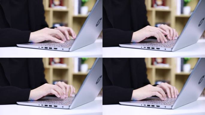 键盘电脑计算机打字程序员工作特写实拍