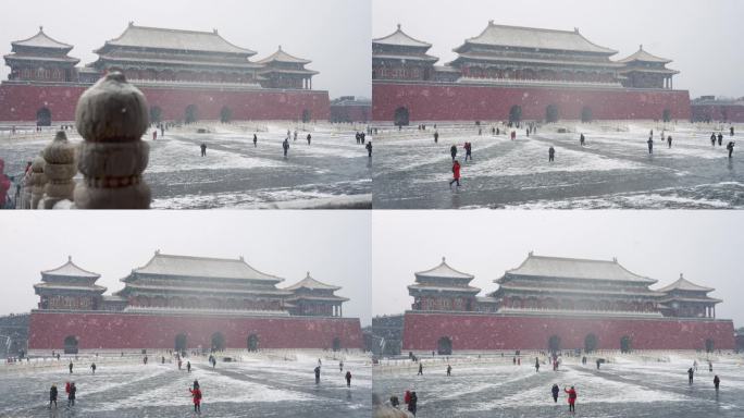 故宫博物院下雪实拍