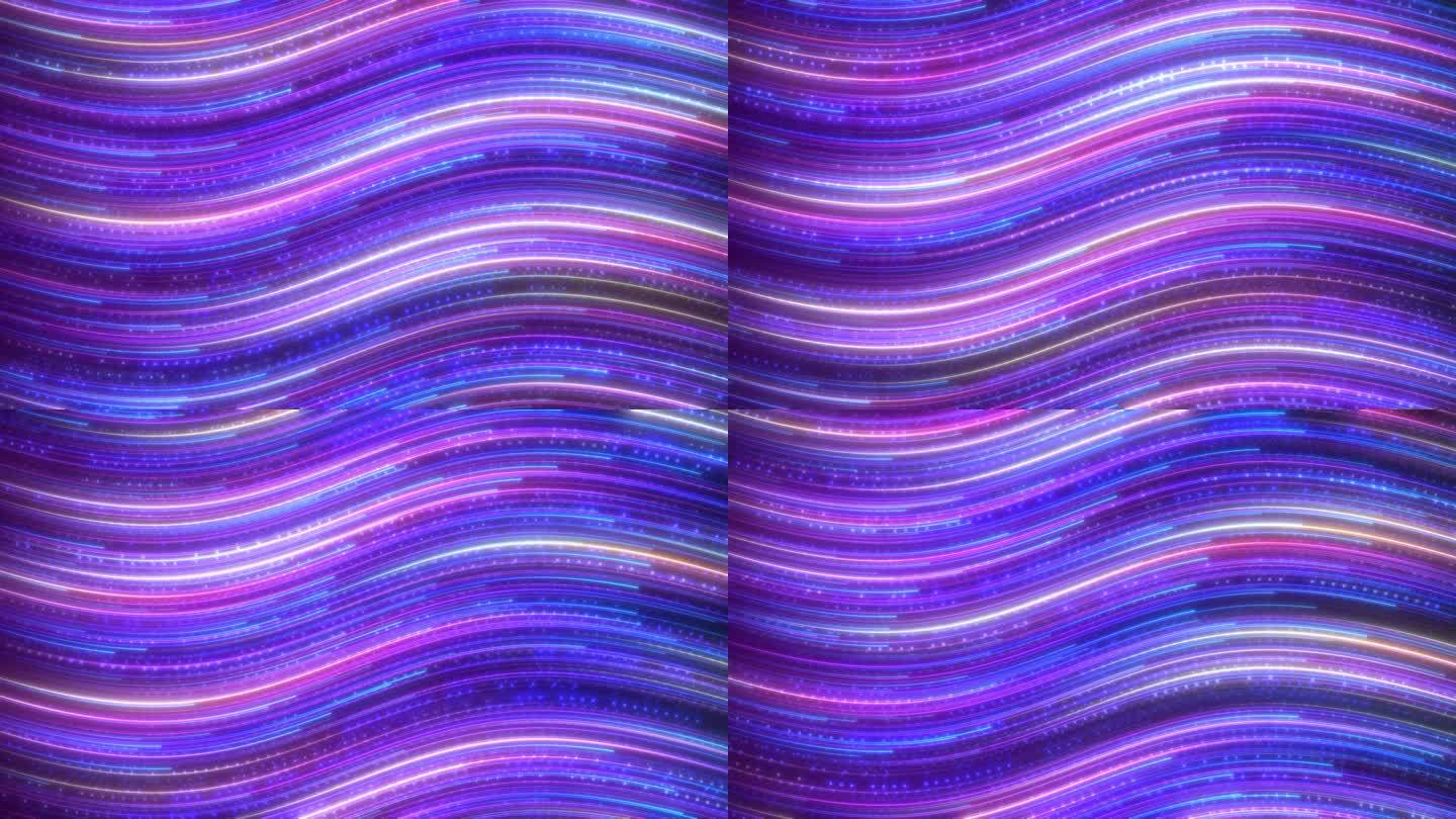 紫色粒子光线流动梦幻粒子线条