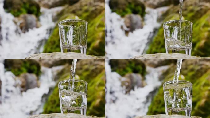 酒杯 倒酒 生态 自然 流水