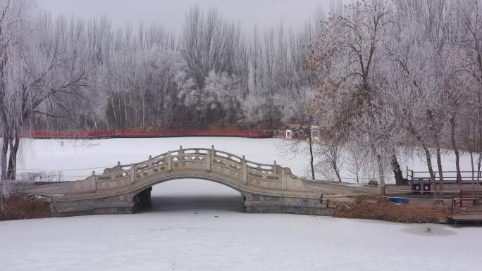 西汉酒泉胜迹雾凇雪景