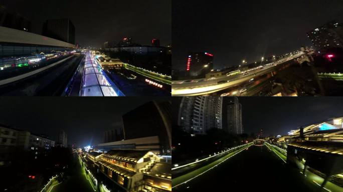 穿越机 杭州 胜利河 美食街 夜景2