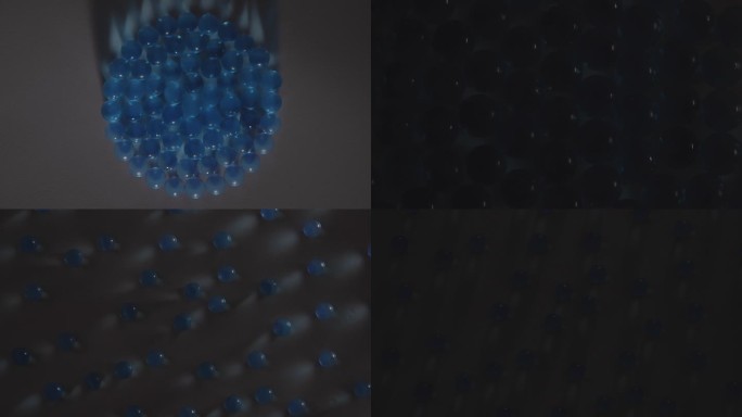 蓝色珠子走光光影拍了组合科技感