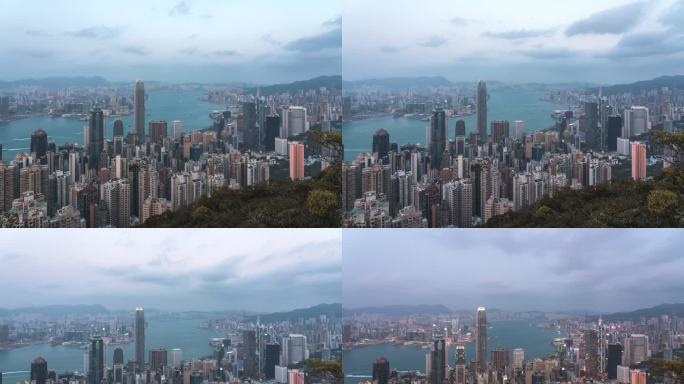 【7K正版】香港岛繁华夜景-灯光亮起
