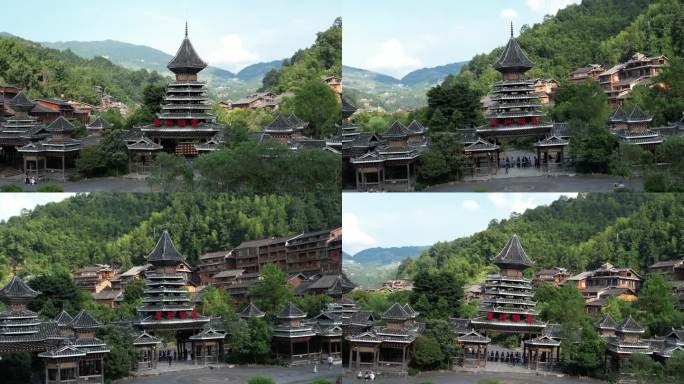 贵州黔东南肇兴侗寨航拍视频