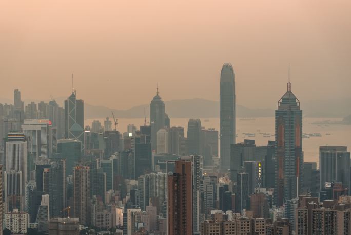 【4K正版】香港岛地标4塔夜景延时