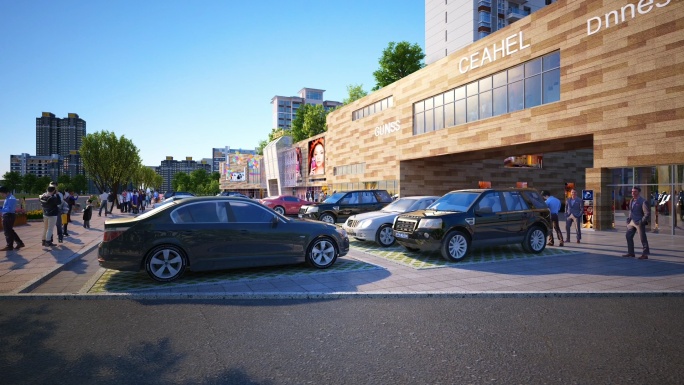 商场地下停车场动画素材