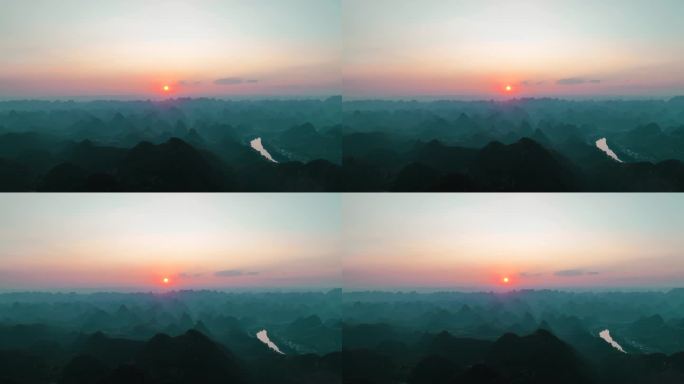 日落夕阳广西万山