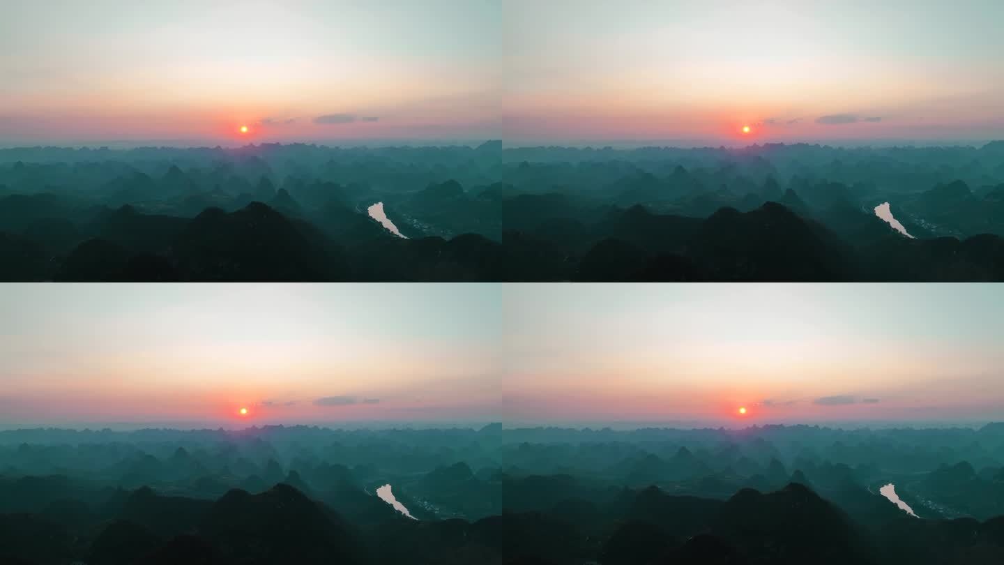 日落夕阳广西万山