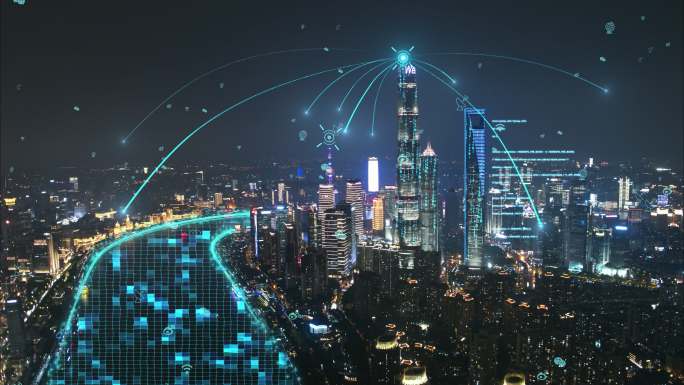 4K上海科技感智慧城市互联网物联网