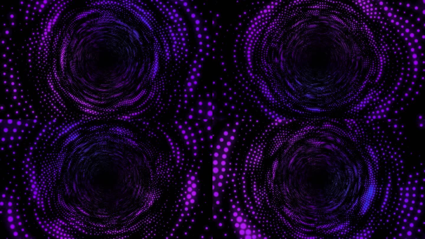 金属质感紫色粒子隧道光圈穿越虫洞