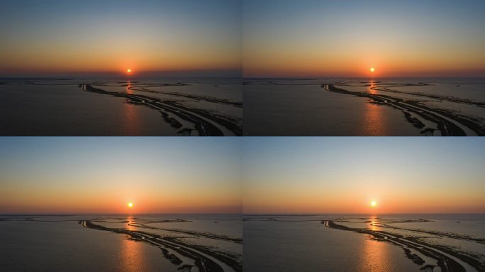 鄱阳湖清晨唯美日出延时摄影