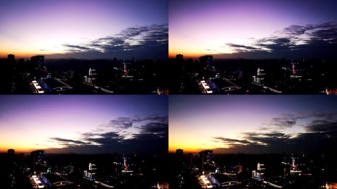 城市入夜的天空延时摄影