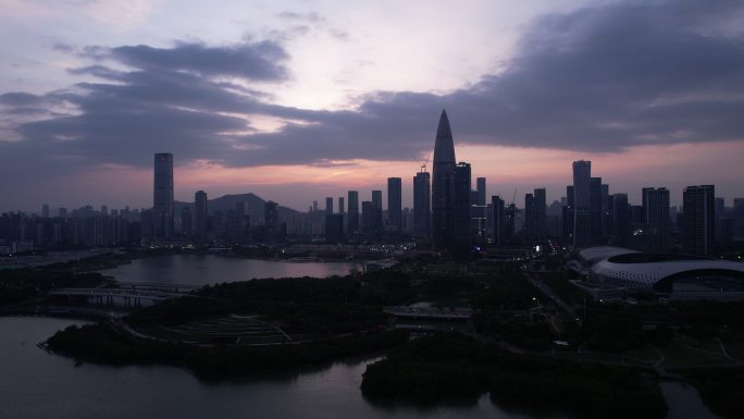 深圳湾夜景 人才公园 华润大厦 科技园