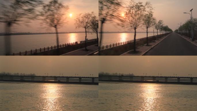 夕阳河边