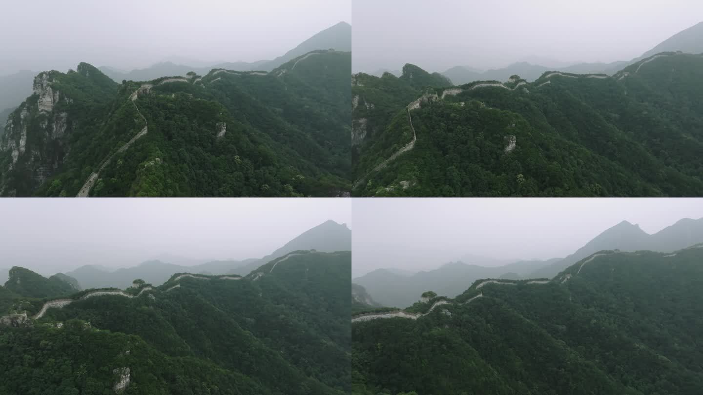 航拍司马台长城雨后云海