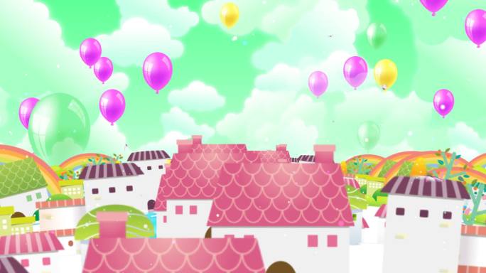 卡通房屋气球