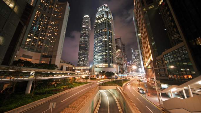 【4K正版】香港国际金融中心夜景延时