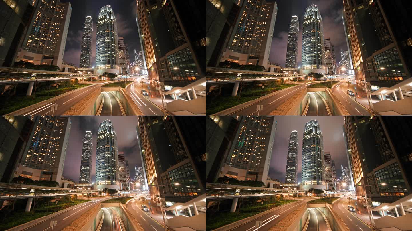 【4K正版】香港国际金融中心夜景延时