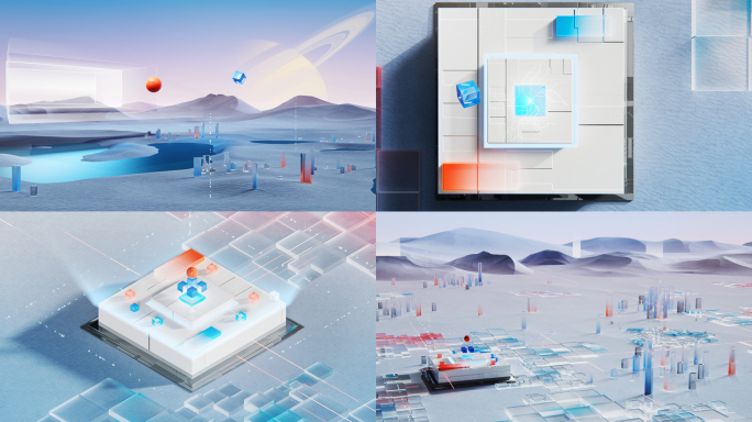 超宽屏元宇宙开场片头C4D工程