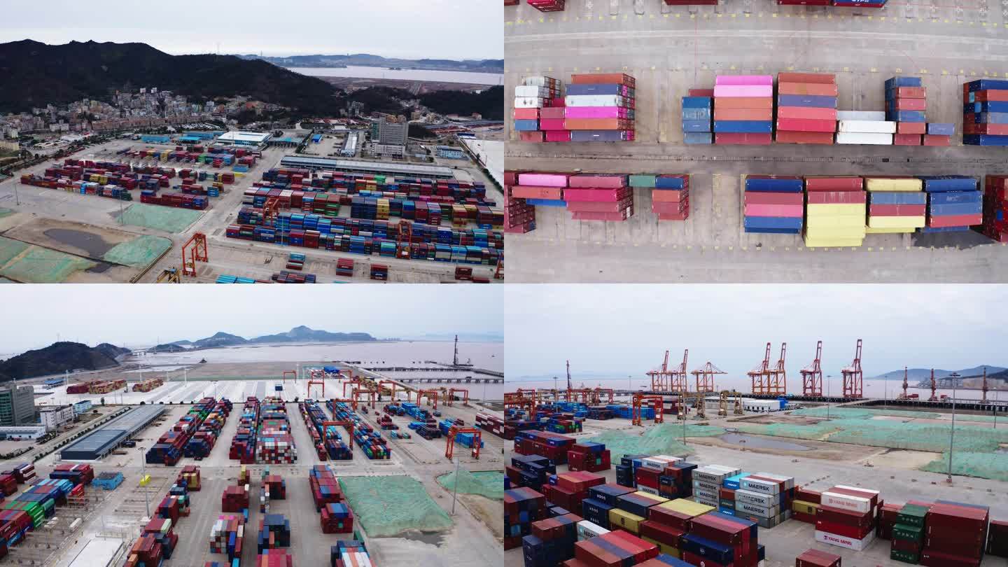 航拍4K温州集装箱码头