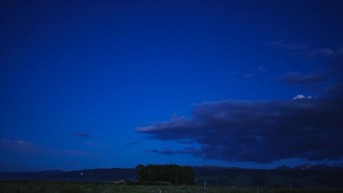 4K延时新疆星空合集银河日转夜草原天山云