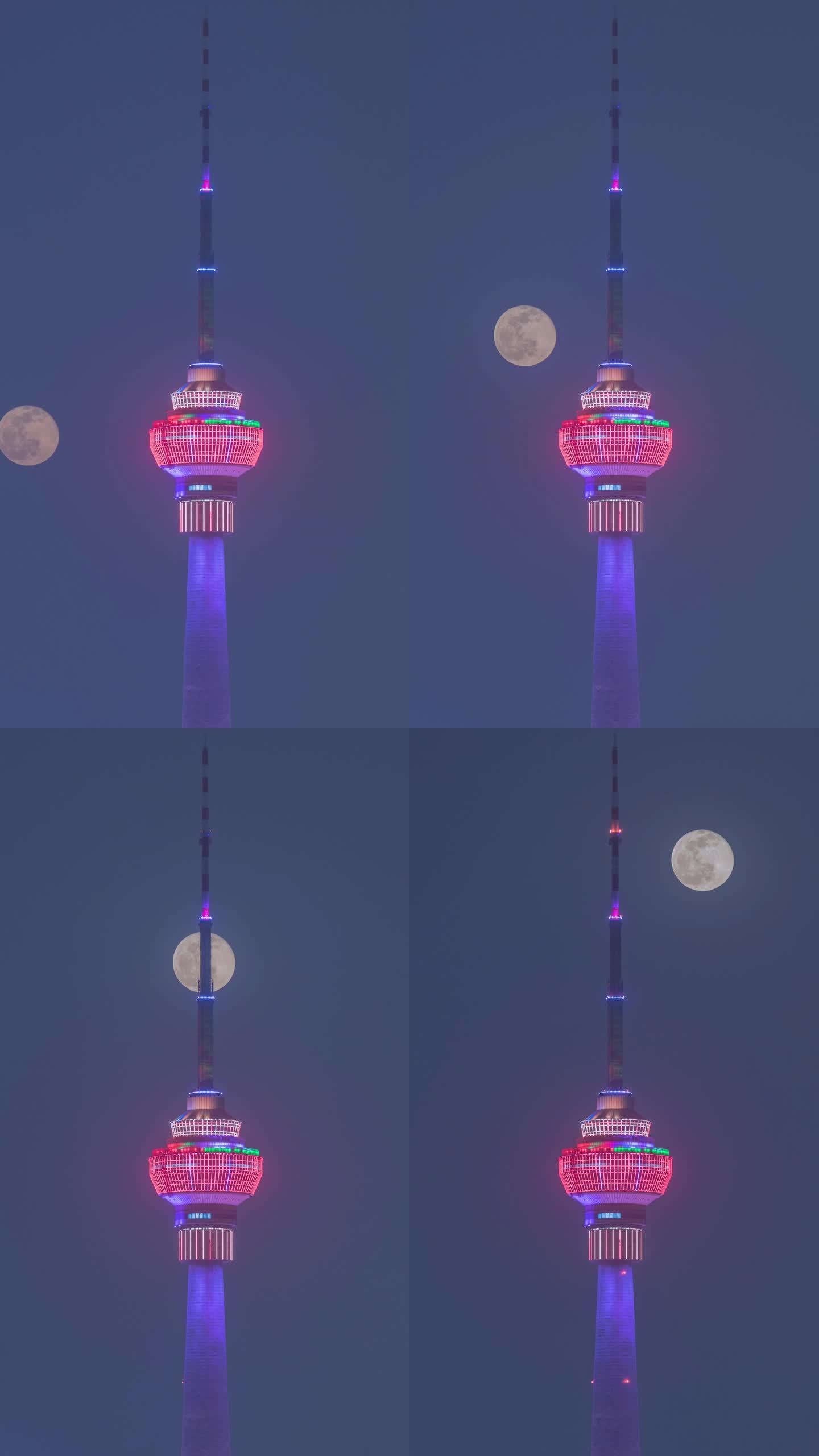 北京电视塔悬月