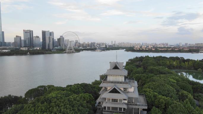 苏州金鸡湖商务区航拍