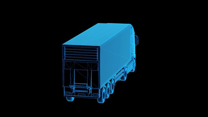 物流货车蓝色科技线条通道素材