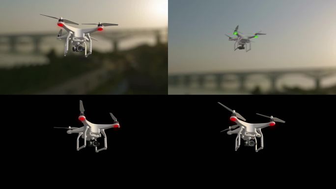 无人机飞行e3d三维模型带动画