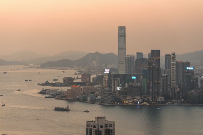 【4K正版】香港九龙-环球贸易广场夜景