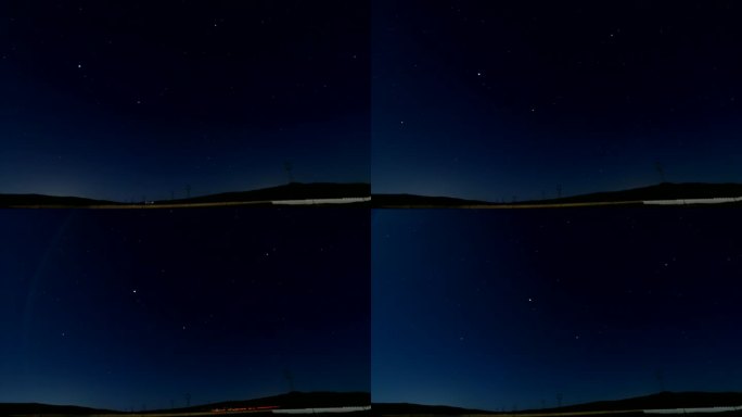 内蒙古 草原 公路 星星 延时摄影
