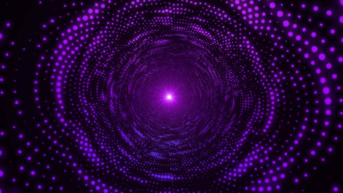 金属质感紫色粒子隧道光圈穿越虫洞带光晕