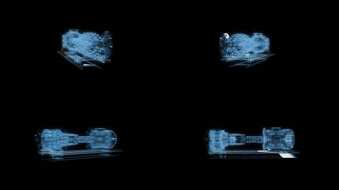 电机泵透视全息通道素材