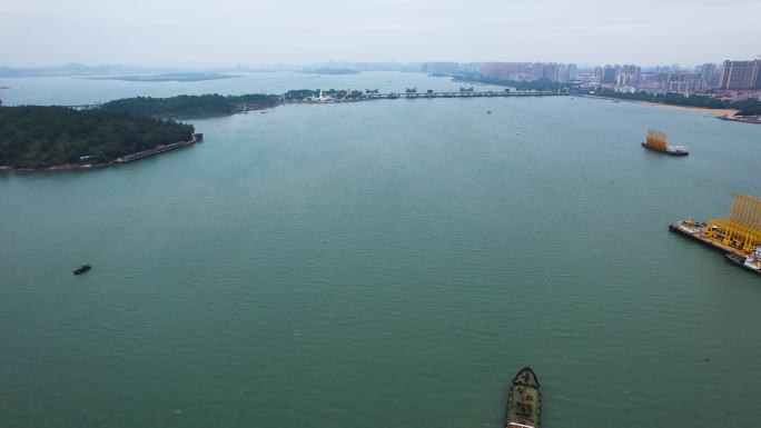 防城港西湾大桥龙马明珠滨海风光航拍