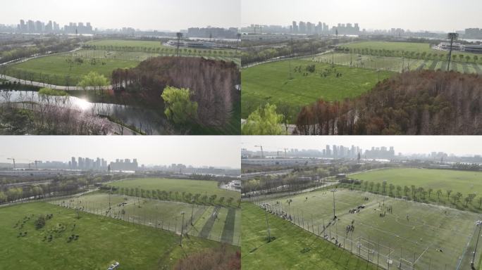4K原素材-上海前滩、前滩体育公园