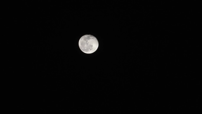 夜晚下的超级月亮 4K