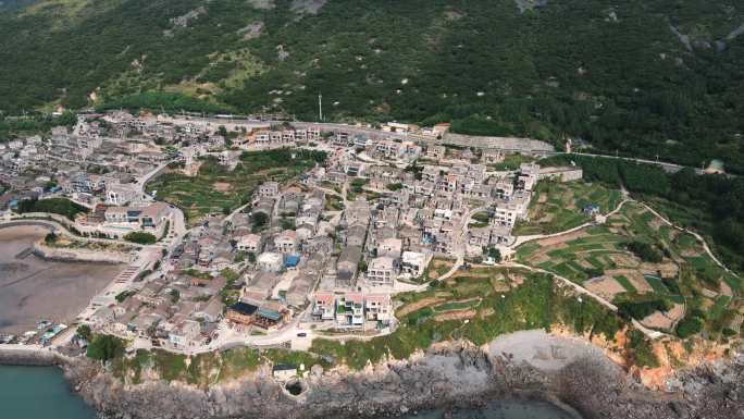 海岛渔村航拍 平潭 海边渔村