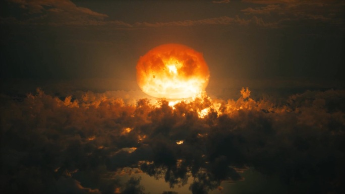 云层里的核弹爆炸蘑菇云