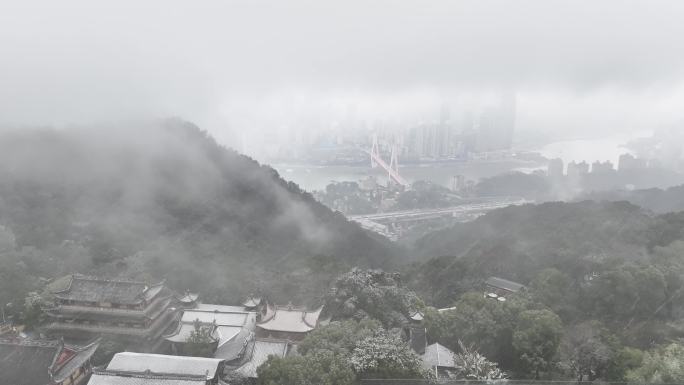 稀有素材重庆南山雪景