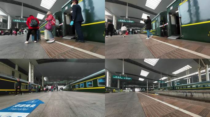 【4K视频】绿皮火车进站和离站