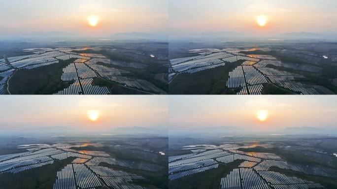 航拍海南昌江光伏田园