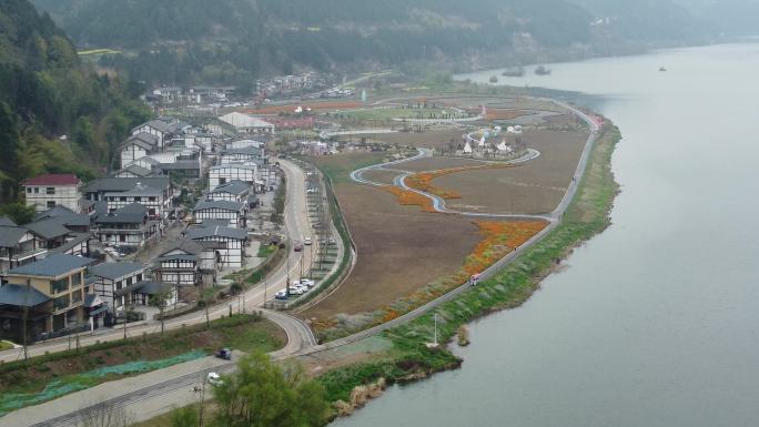 四川遂宁射洪市两江画廊景区文综苑航拍