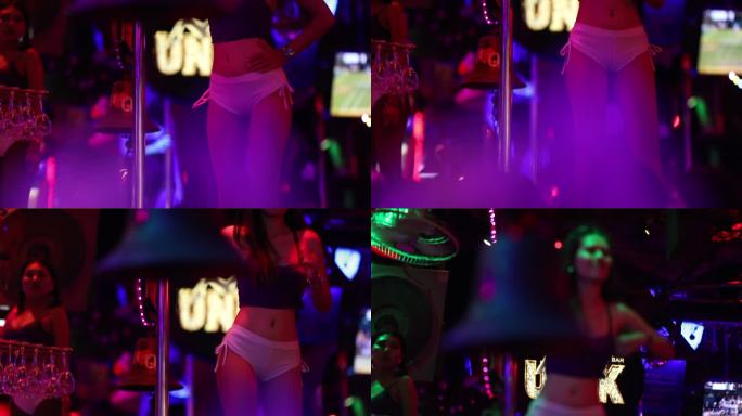 泰国 红灯区 酒吧 夜店 钢管舞  舞女