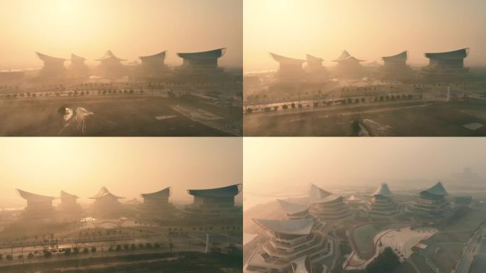 【4K视频】晨雾中的昌南文化中心